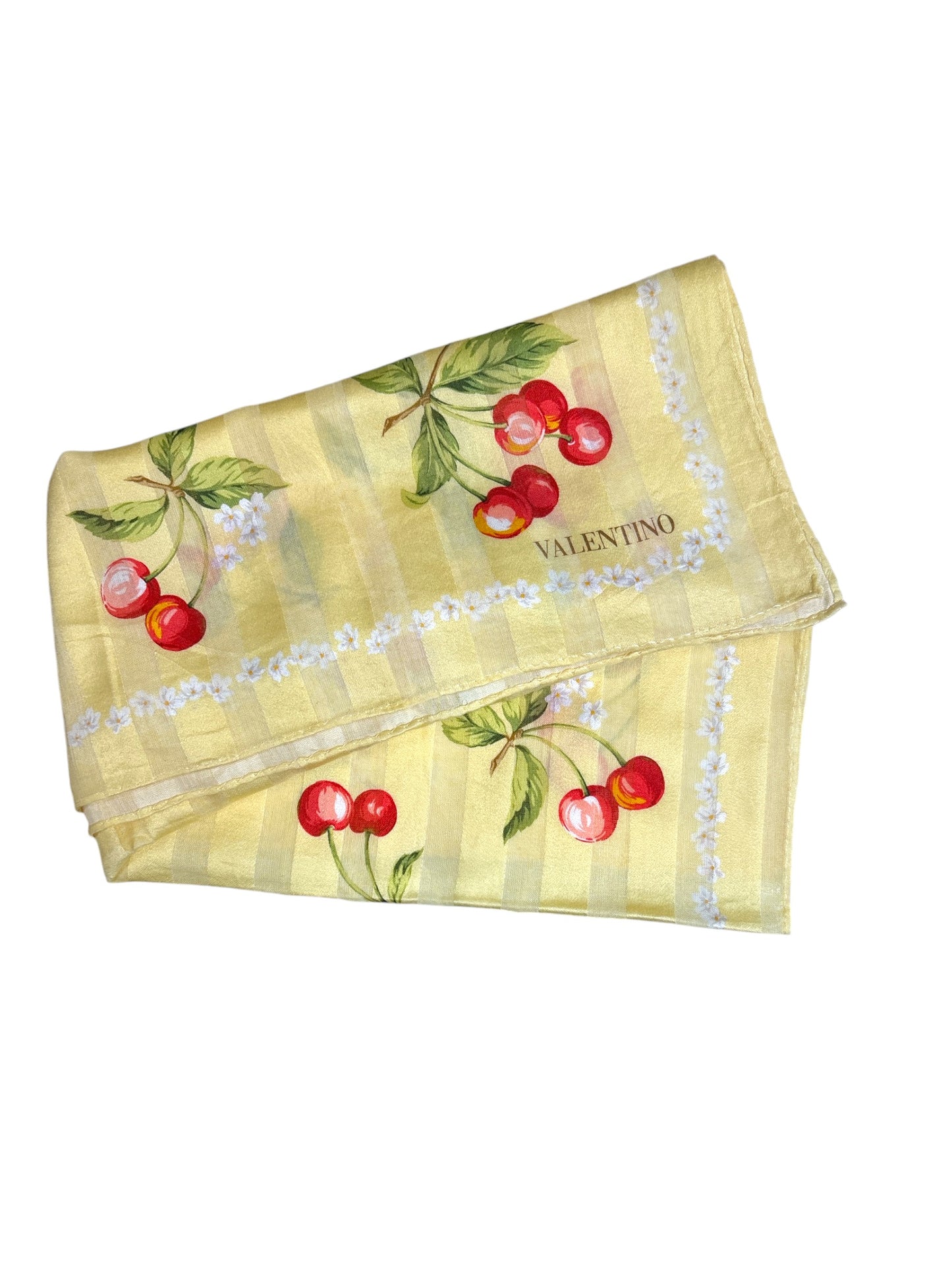 Yellow Cherries & Daises Handkerchief