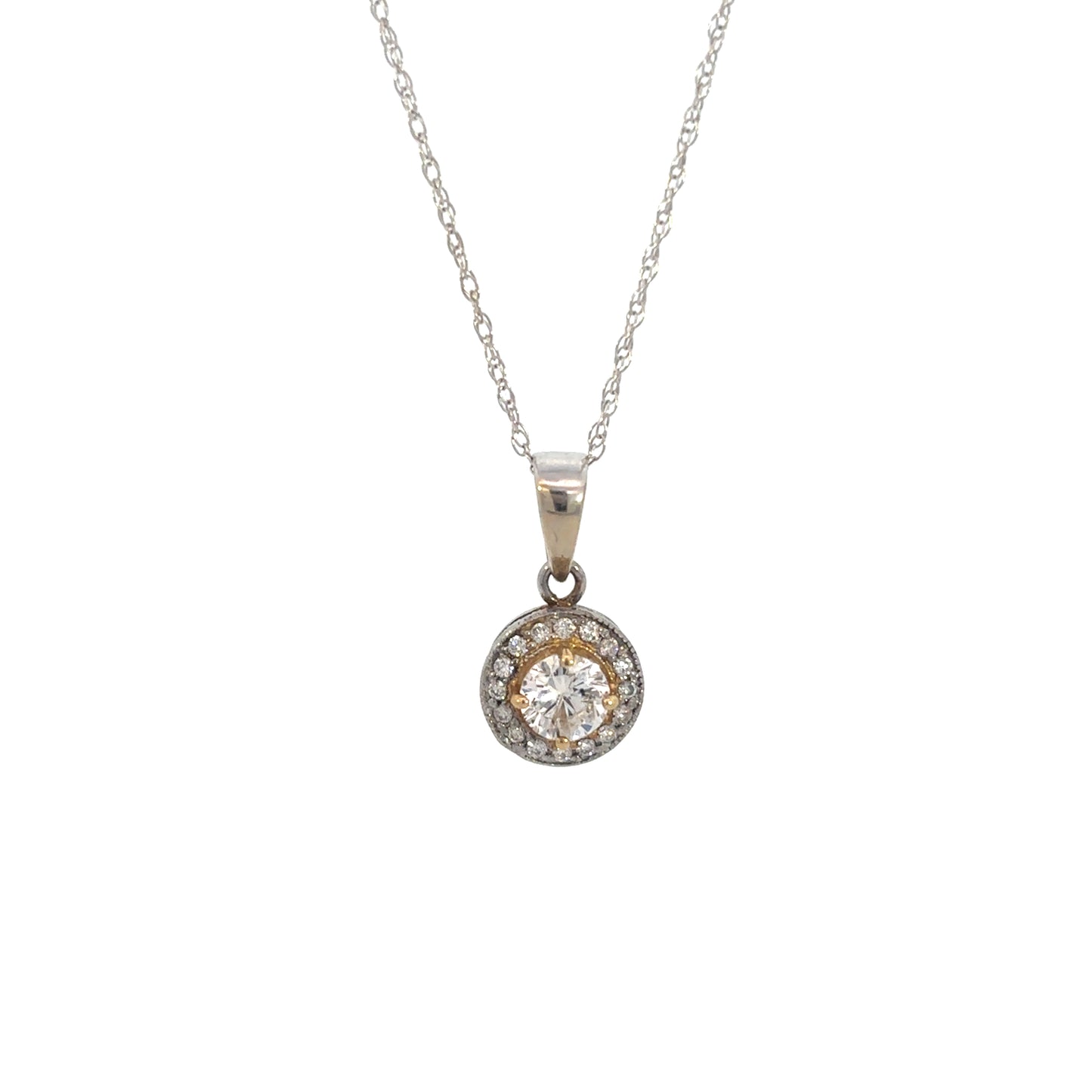 10KT Two Tone Diamond Necklace