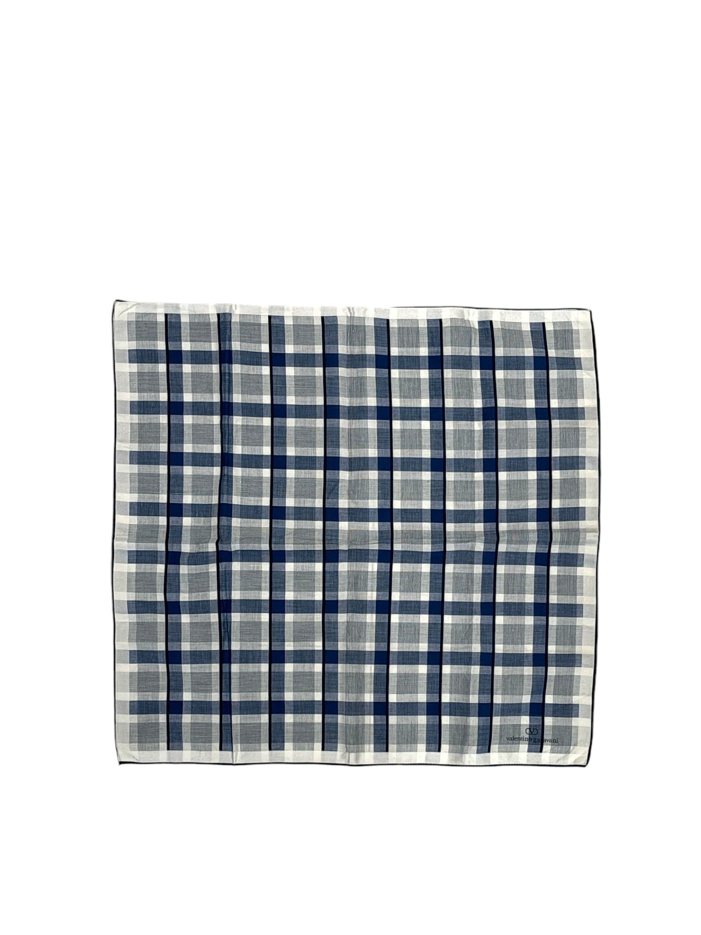 Blue and White Plaid Handkerchief