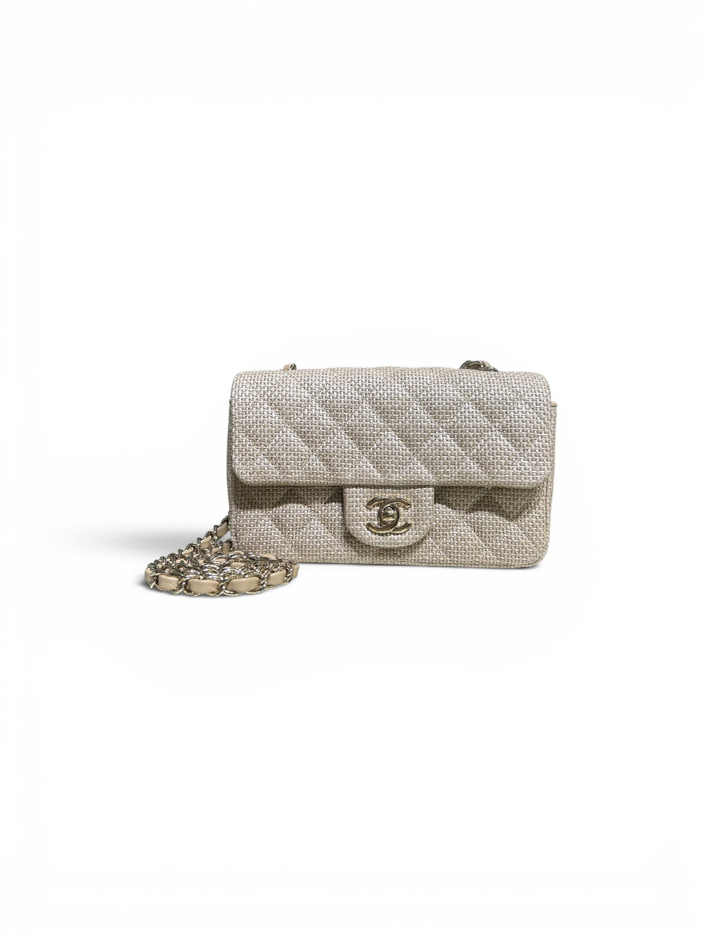 CC Mini Rectangular Flap Raffia