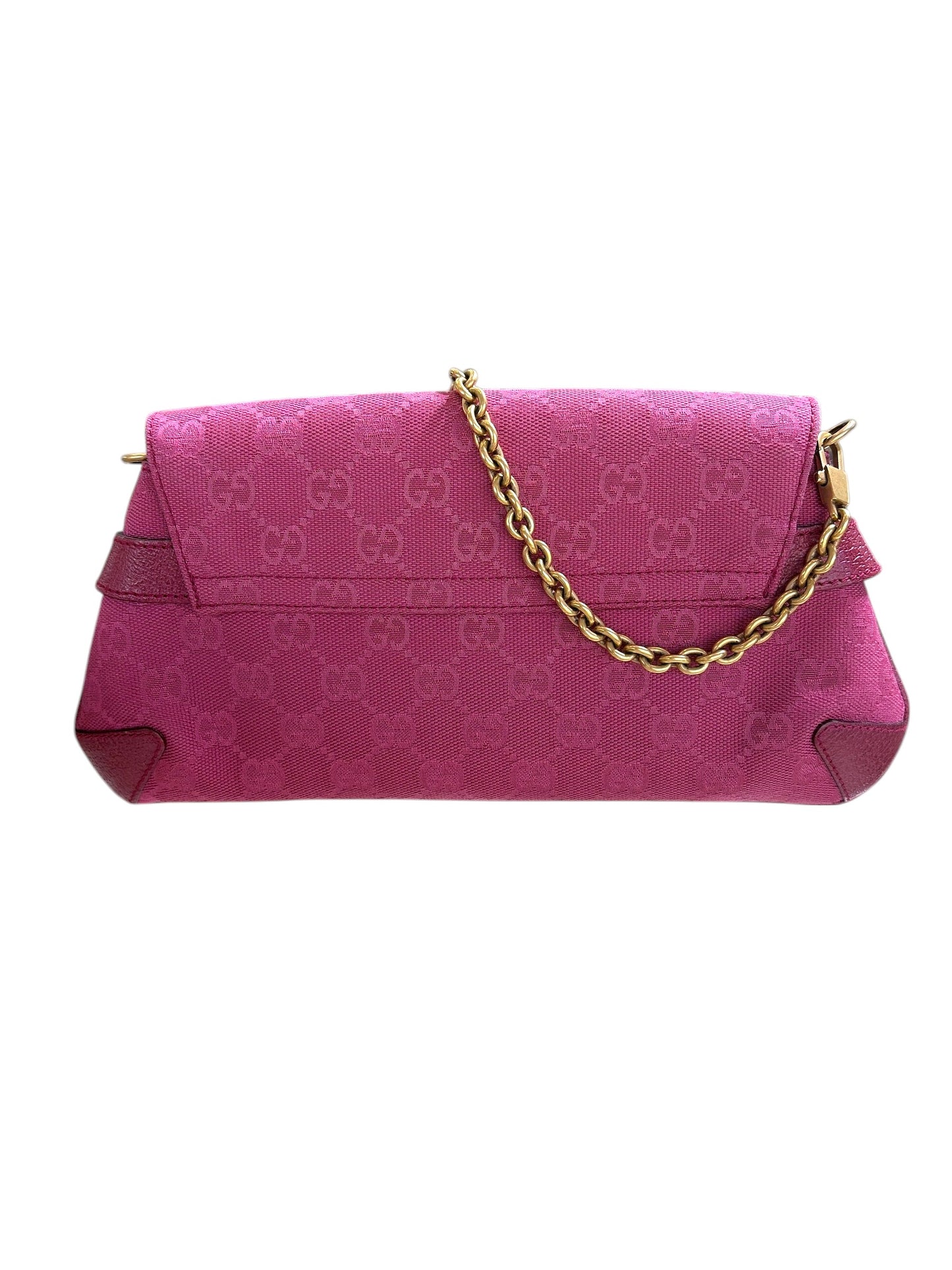 Pink Vintage GG Horsebit Shoulder Bag