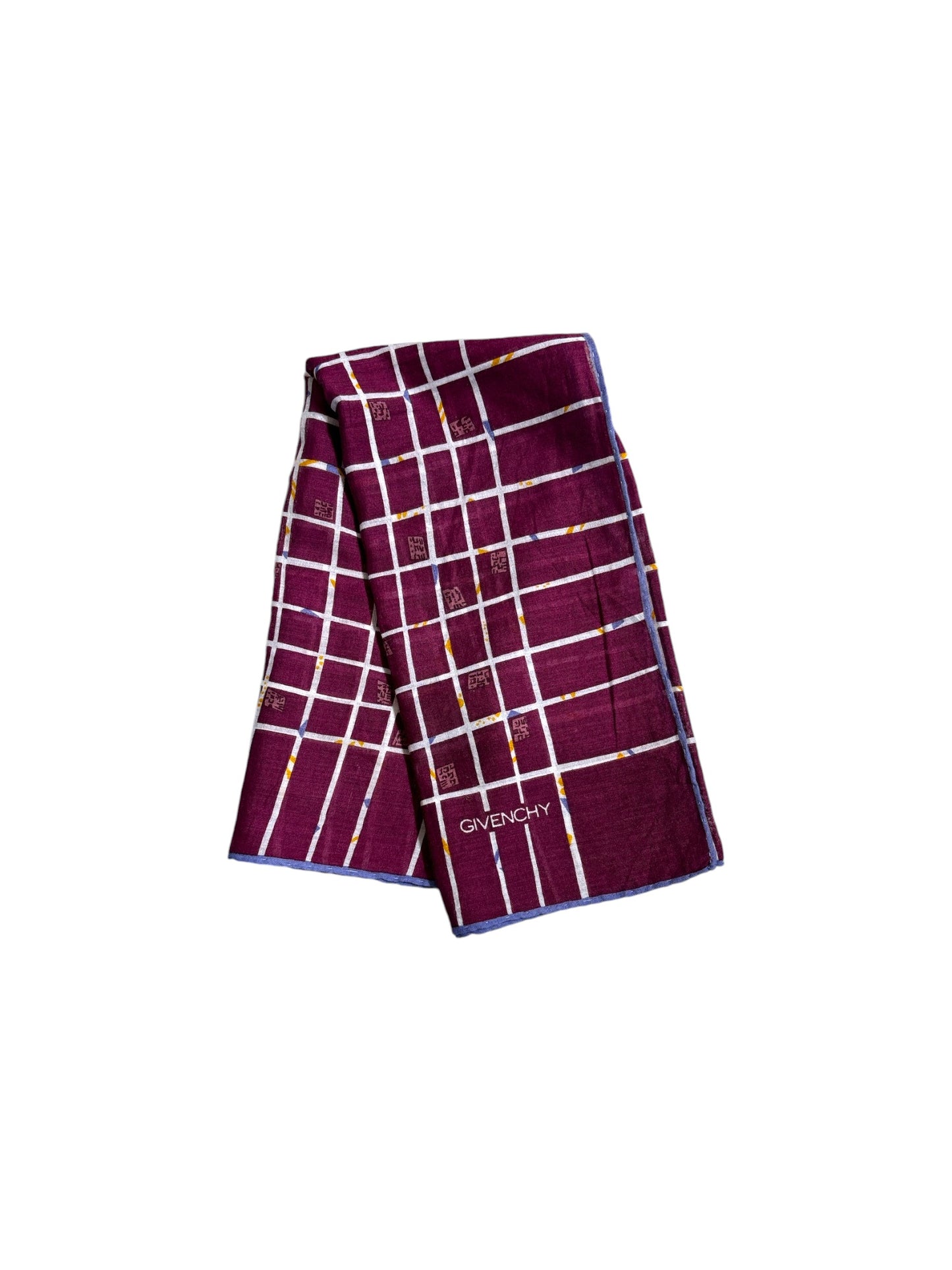 Plaid Print Burgundy Scarf