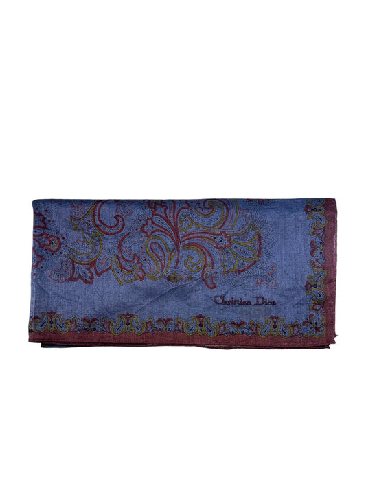 Blue Burgundy Paisley Handkerchief