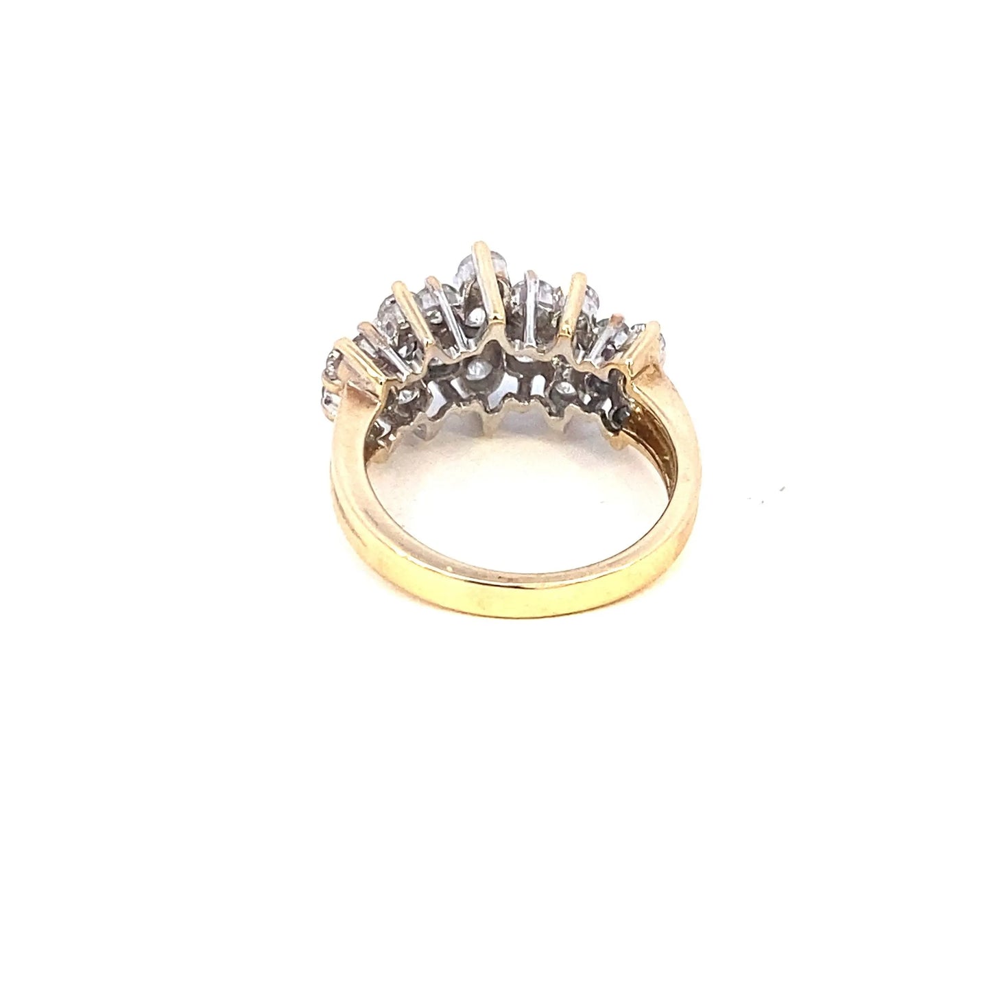 Gold Diamond Pyramid Ring