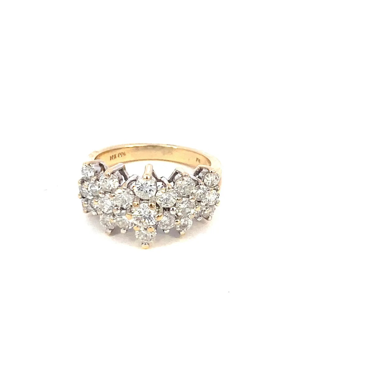 Gold Diamond Pyramid Ring