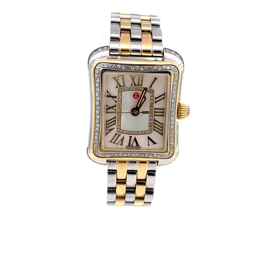 Michele Gold-tone Watch with Diamonds