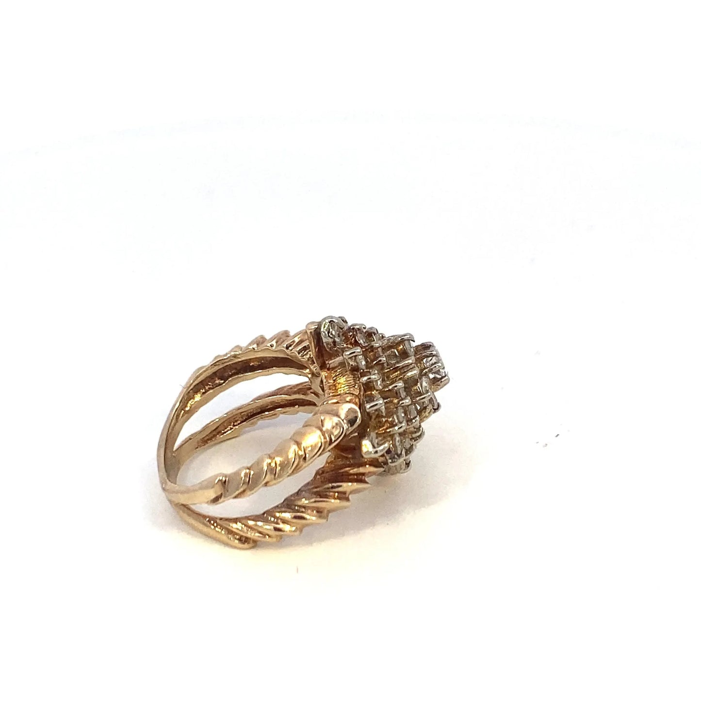 Gold Diamond Cluster Ring