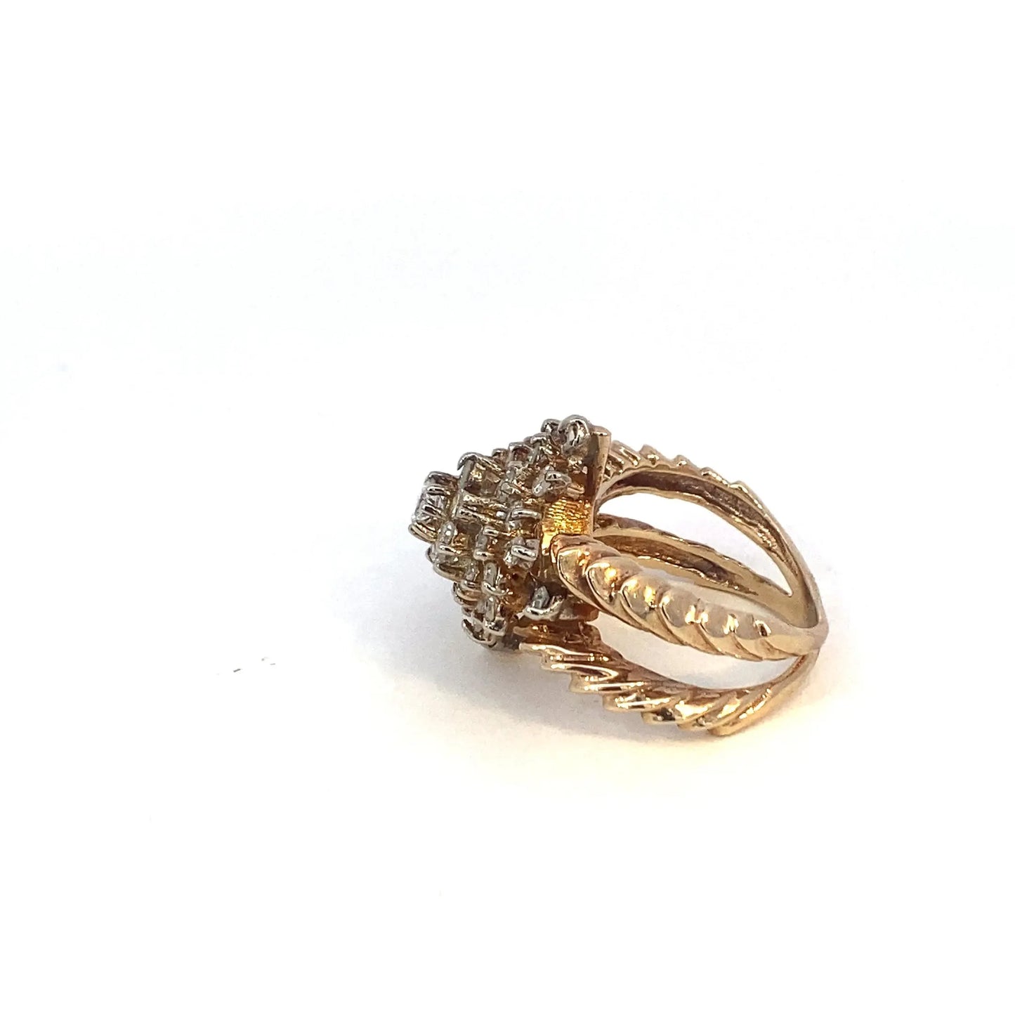 Gold Diamond Cluster Ring