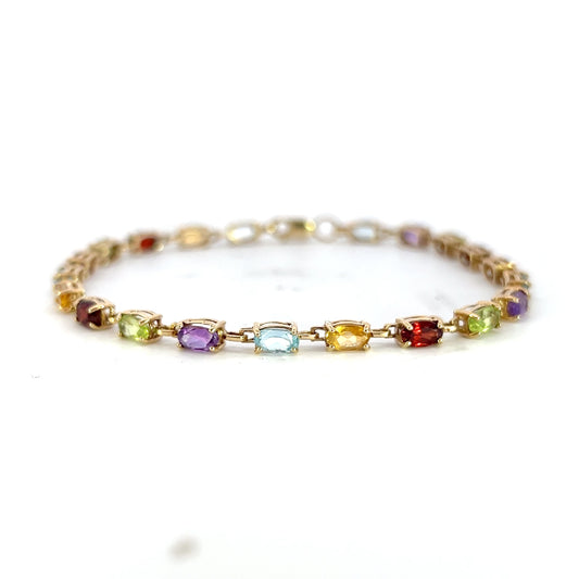 Multi Stone Gold Bracelet