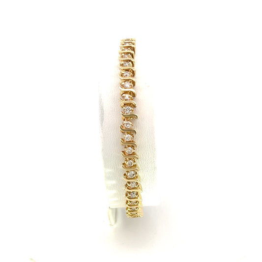 Gold S Link Diamond Bracelet