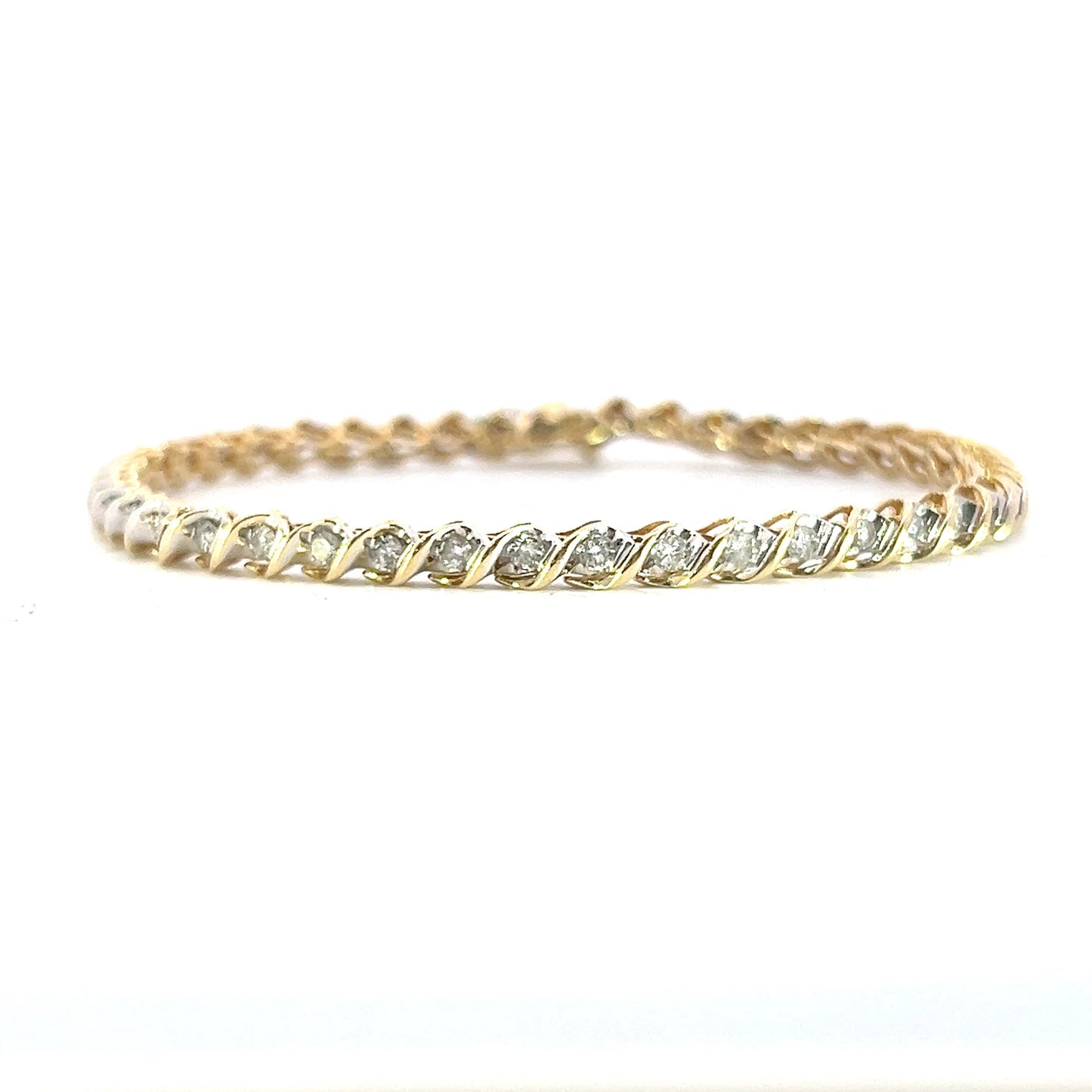 Gold and Diamond S Link Bracelet