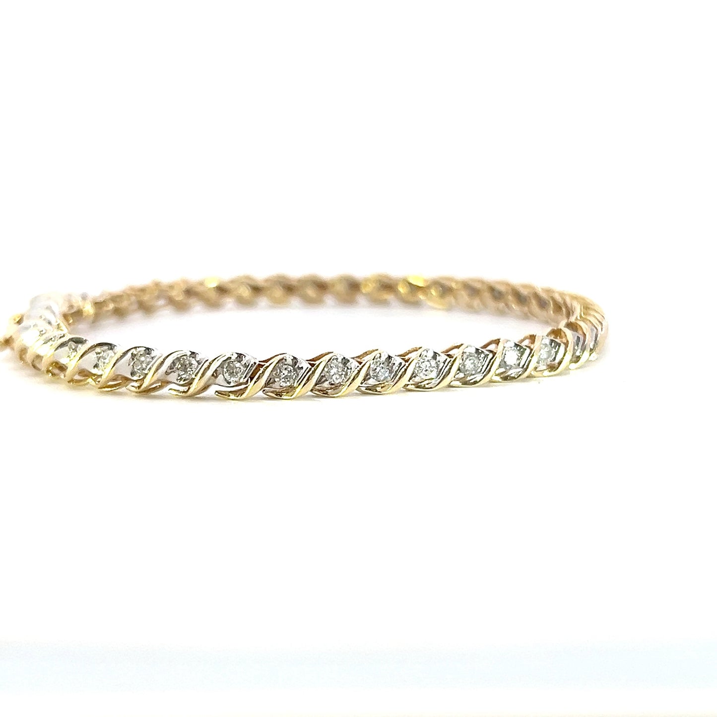 Gold and Diamond S Link Bracelet