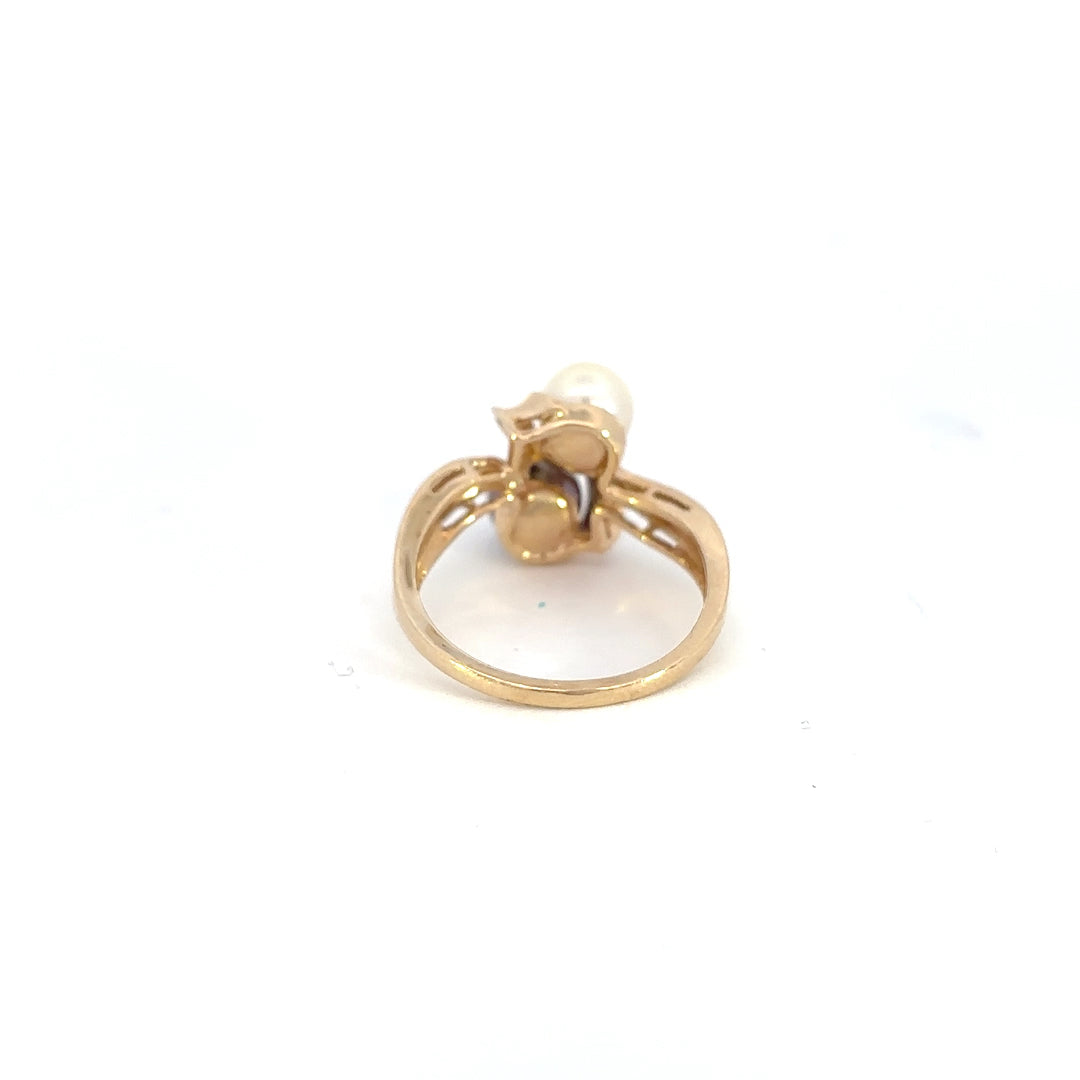 Gold Double Pearl Ring
