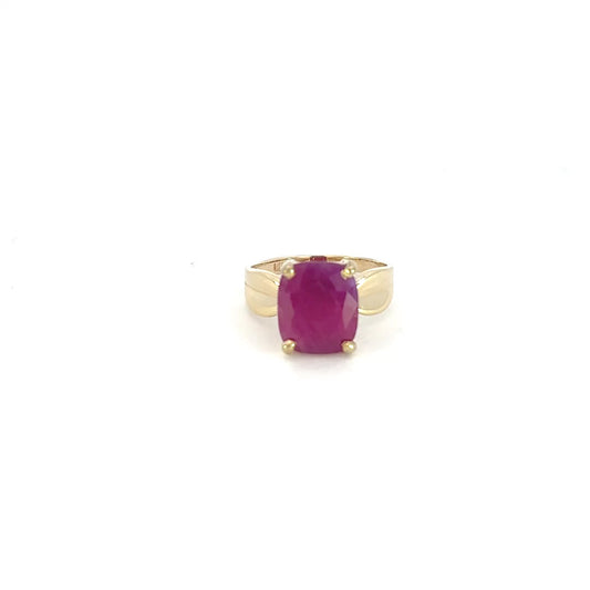 Gold Ruby Solitaire Ring