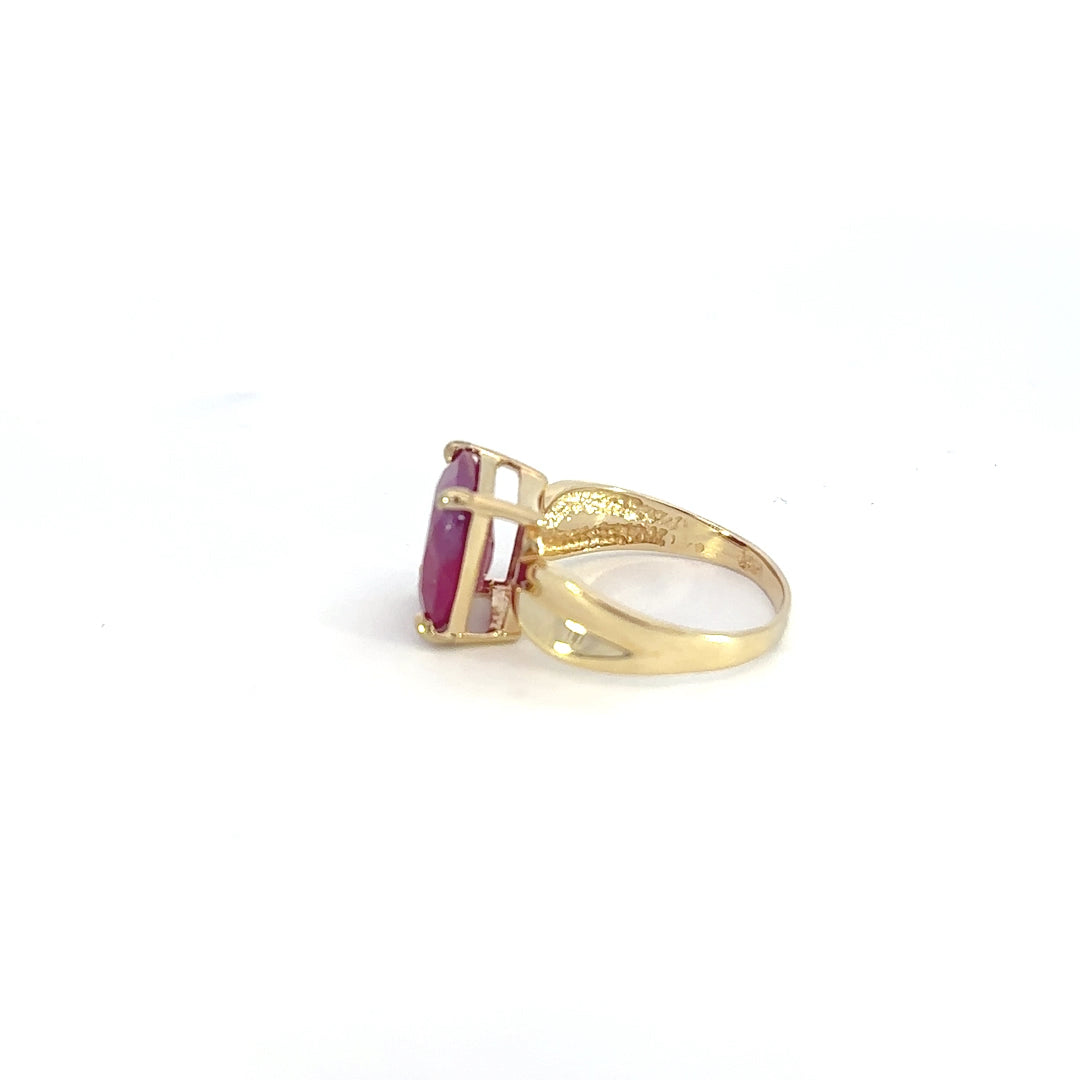Gold Ruby Solitaire Ring