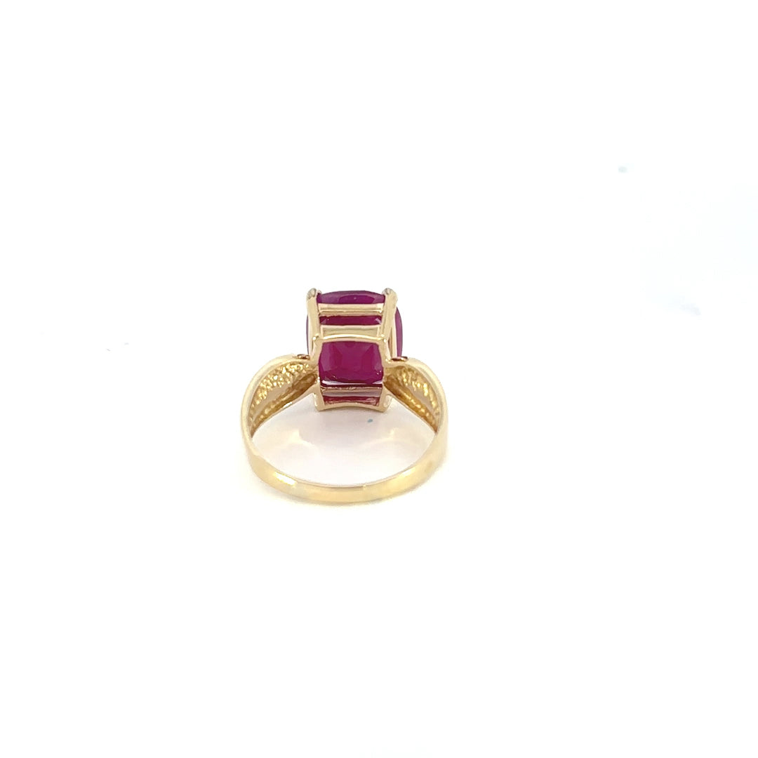 Gold Ruby Solitaire Ring