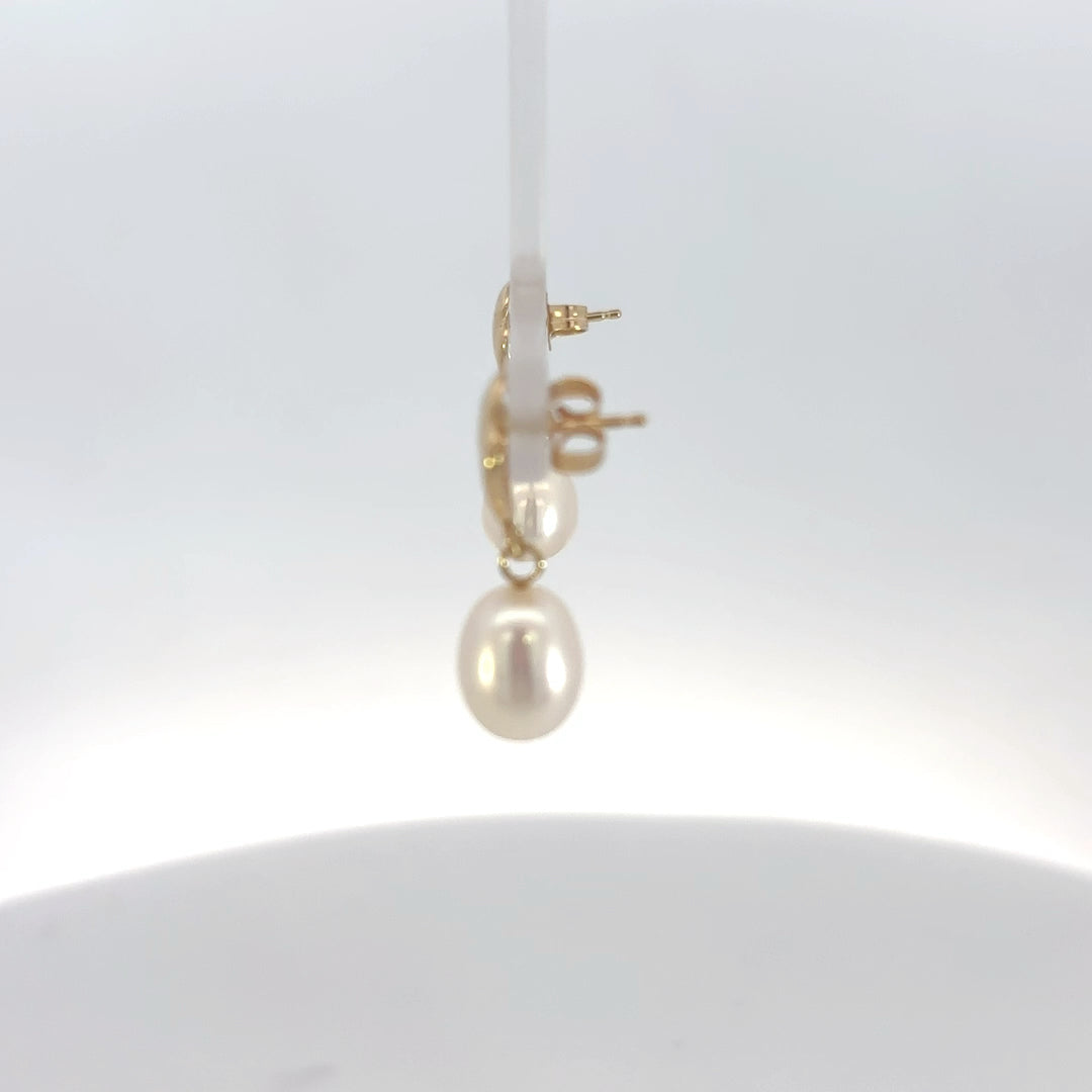 Gold & Pearl Earrings