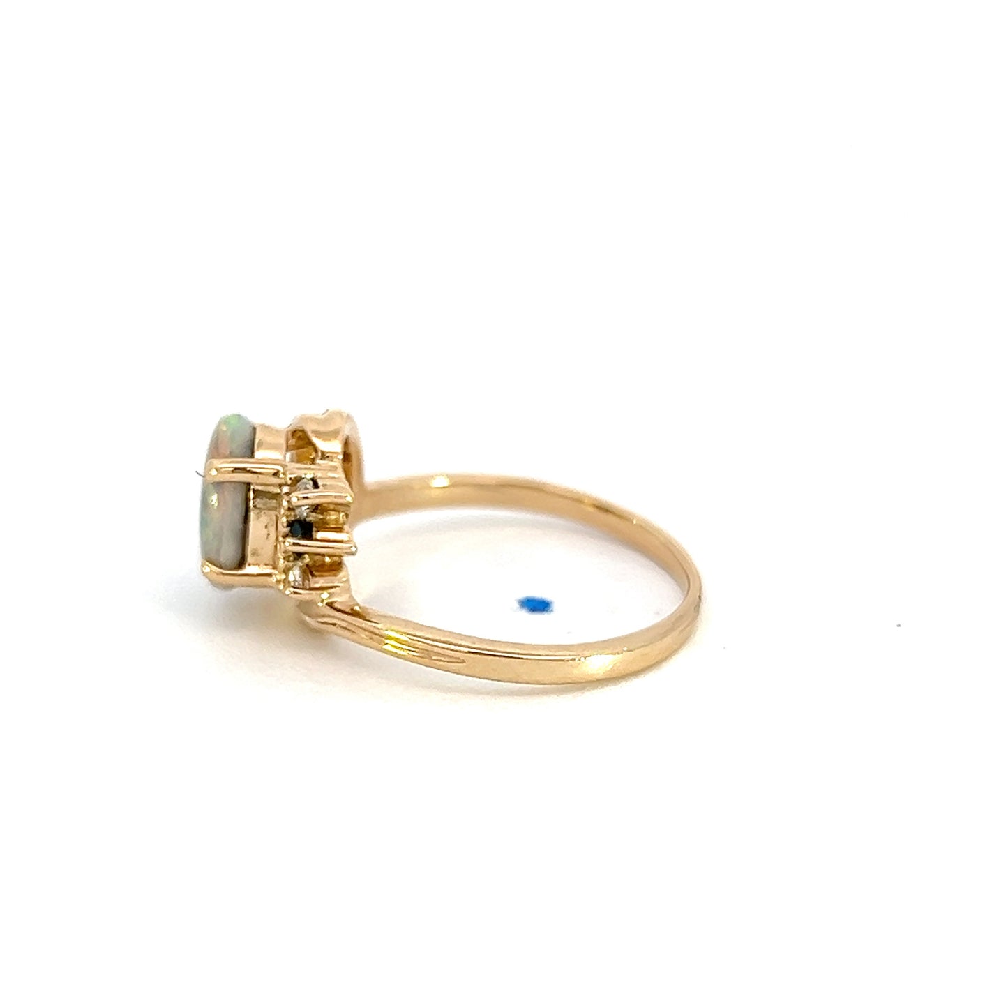 Opal, Sapphire, Diamond Swirl Ring