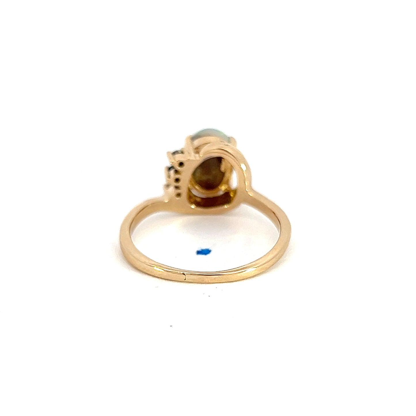 Opal, Sapphire, Diamond Swirl Ring