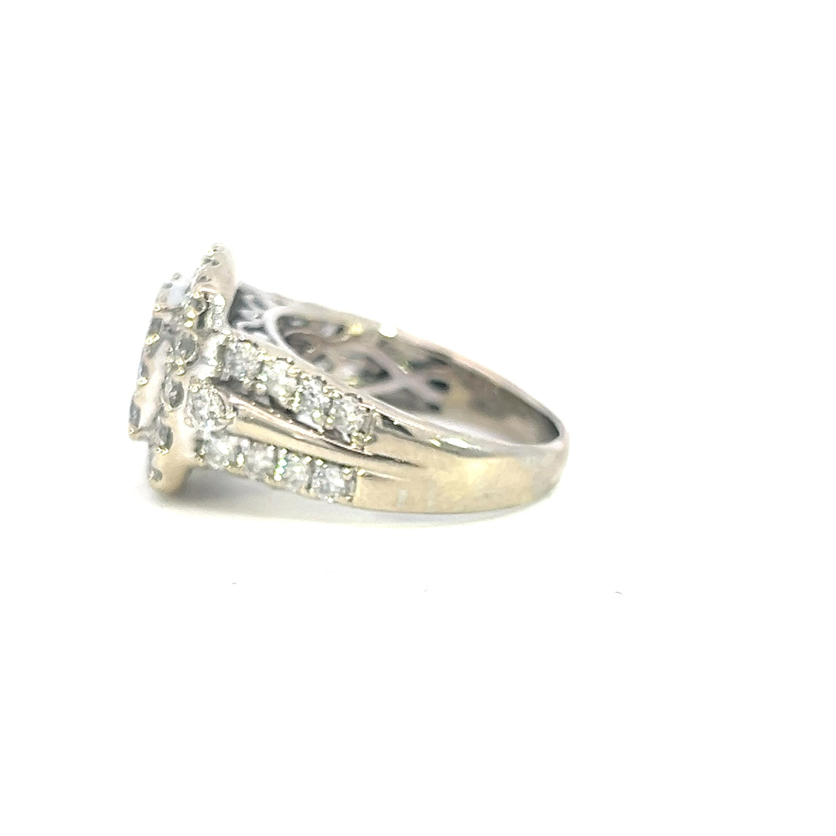 Diamond Halo Cluster Ring