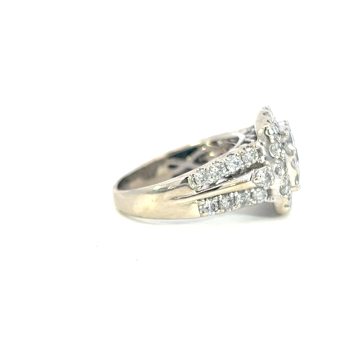 Diamond Halo Cluster Ring