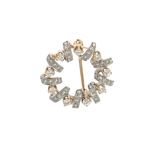 Gold Diamond Wreath Brooch