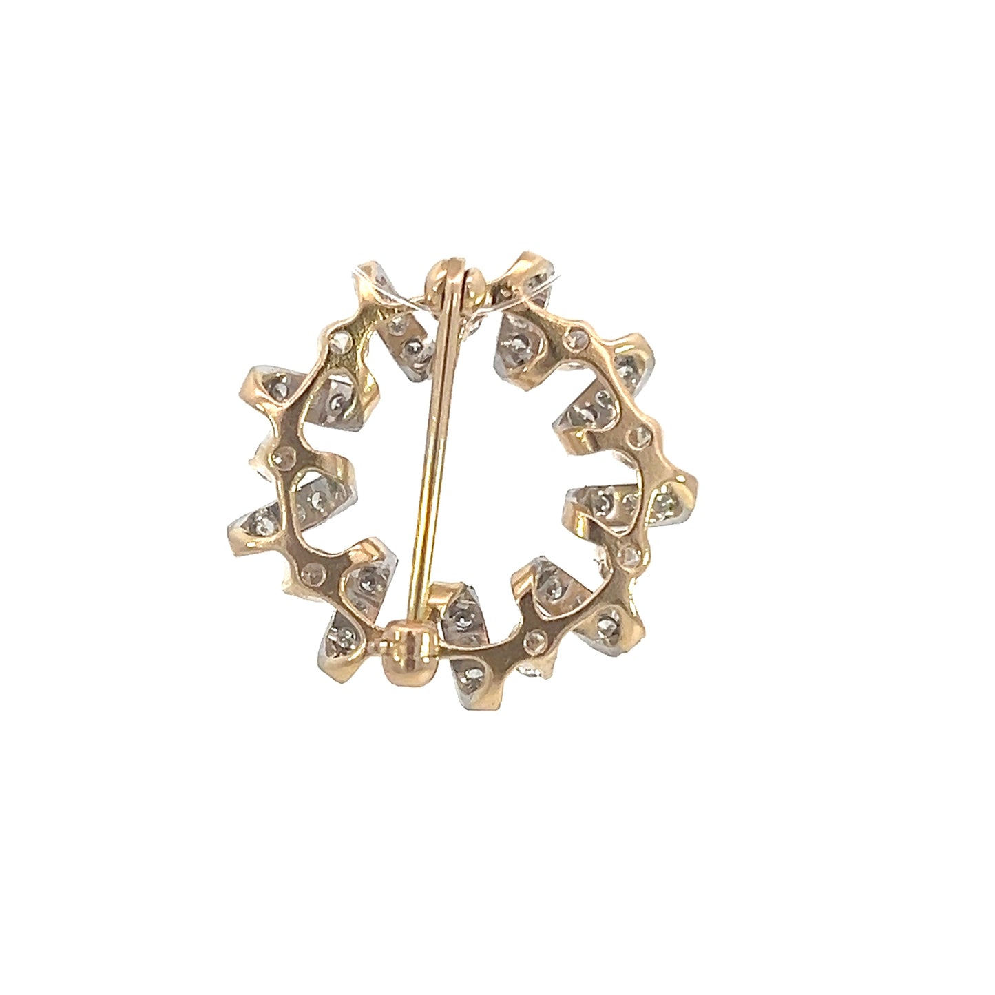 Gold Diamond Wreath Brooch