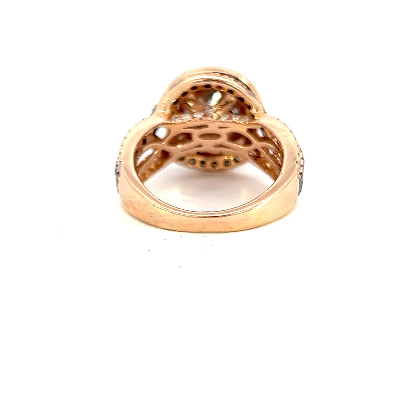 White & Cognac Diamond Cluster Ring
