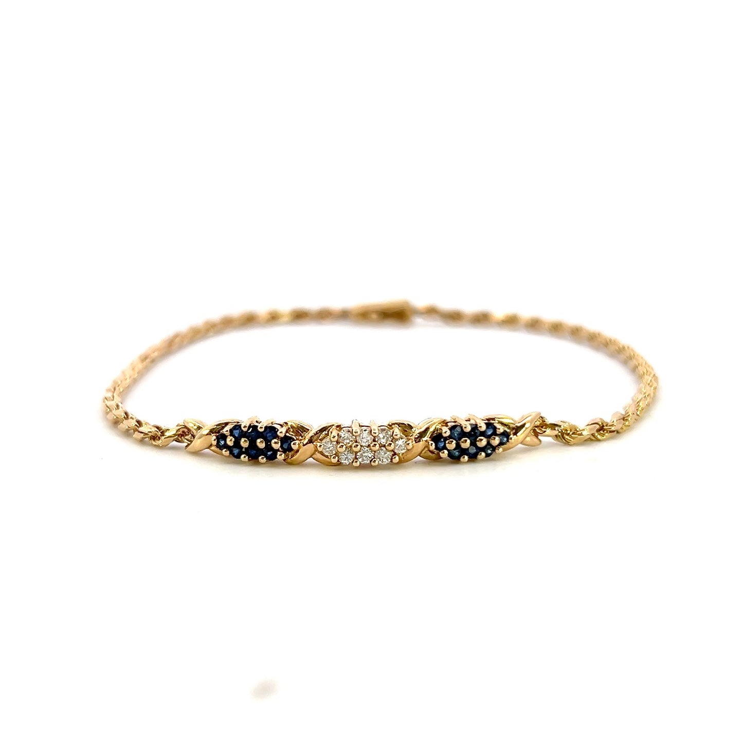 Sapphire and Diamond Gold Bracelet