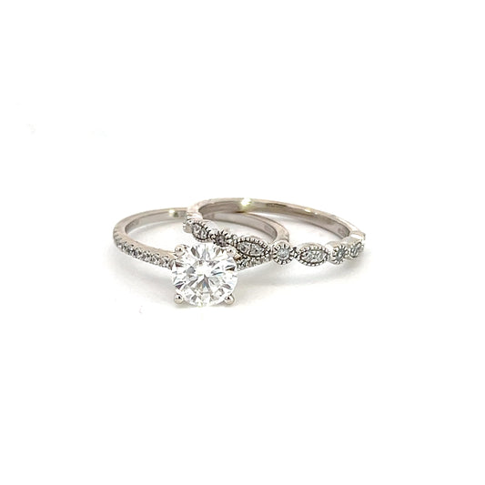 Lab Created Moissanite Wedding Ring Set