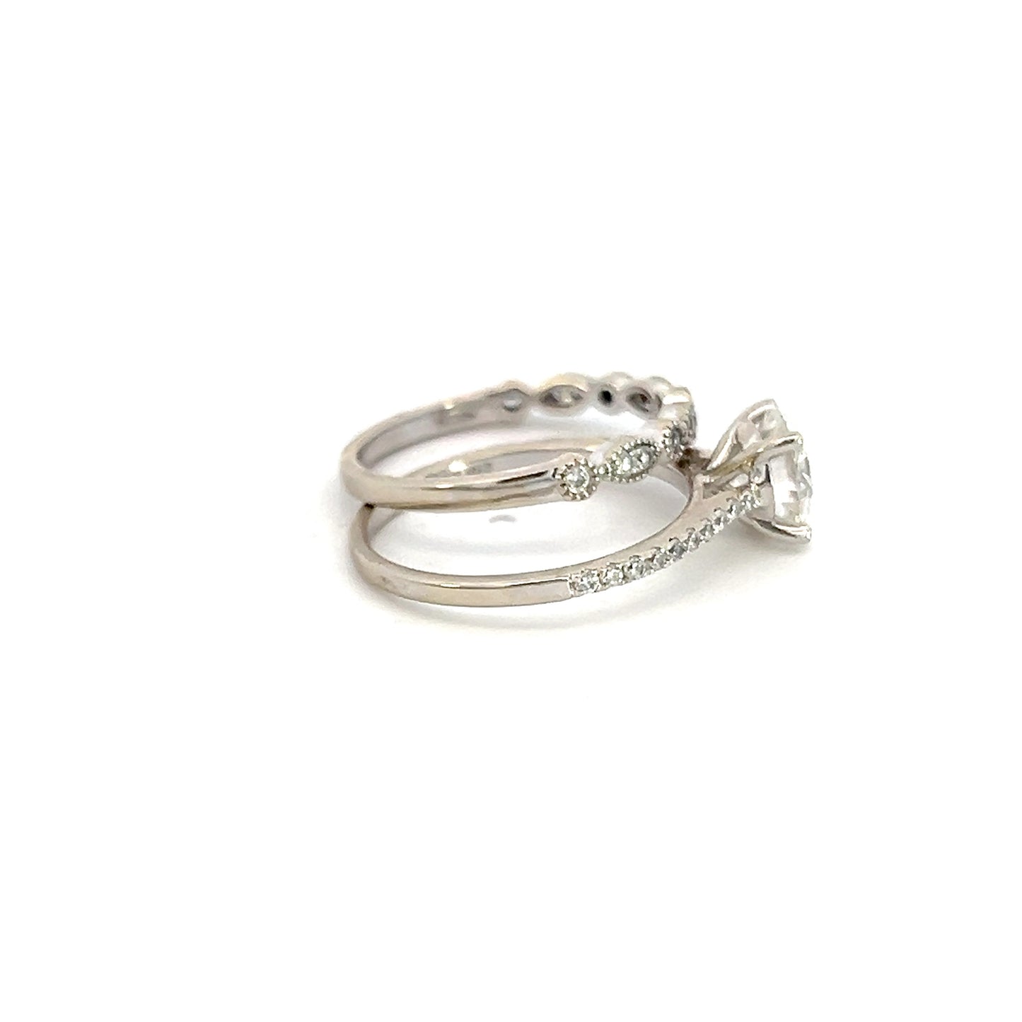 Lab Created Moissanite Wedding Ring Set