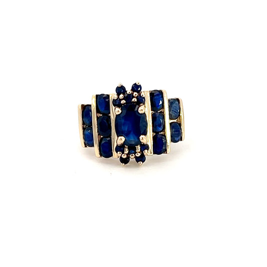 Natural Blue Sapphire Statement Ring