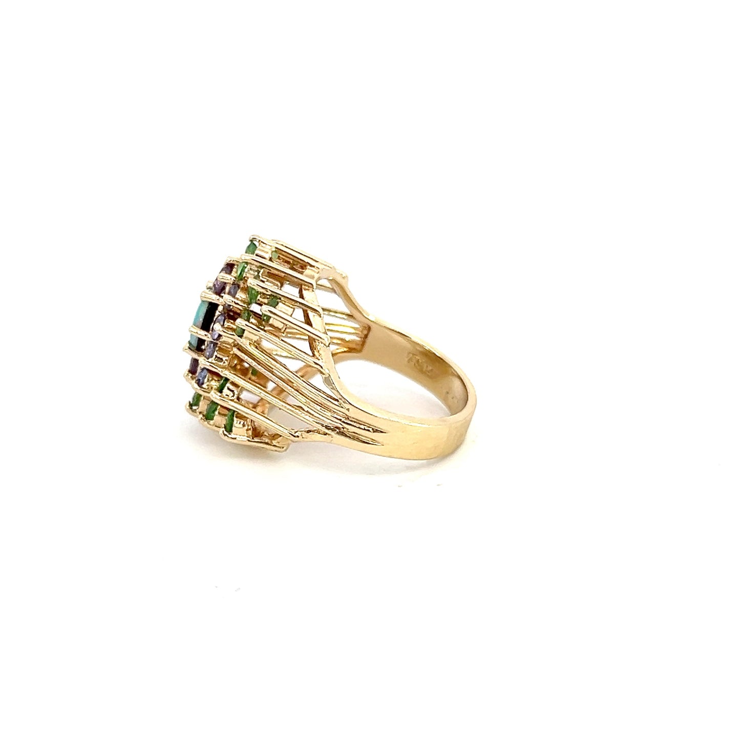 Multi Stone Cluster Statement Ring