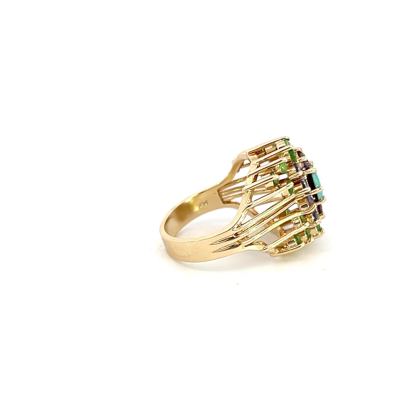 Multi Stone Cluster Statement Ring