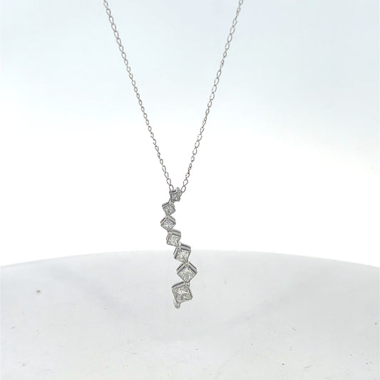 14KT White Gold Diamond Necklace