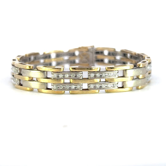 Gold and Diamond Link Bracelet