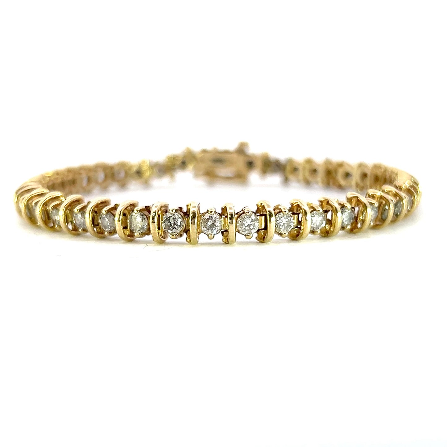 Diamond and Gold Tennis Bracelet