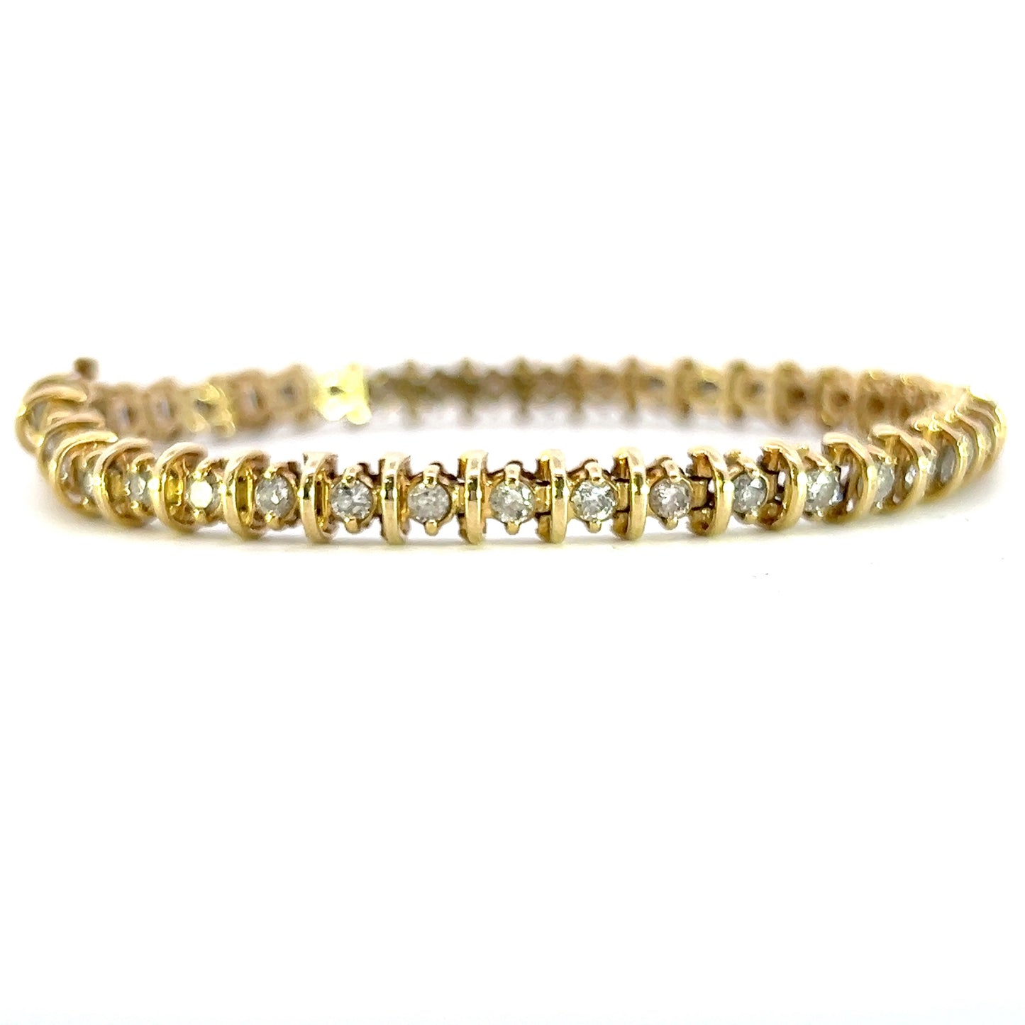 Diamond and Gold Tennis Bracelet