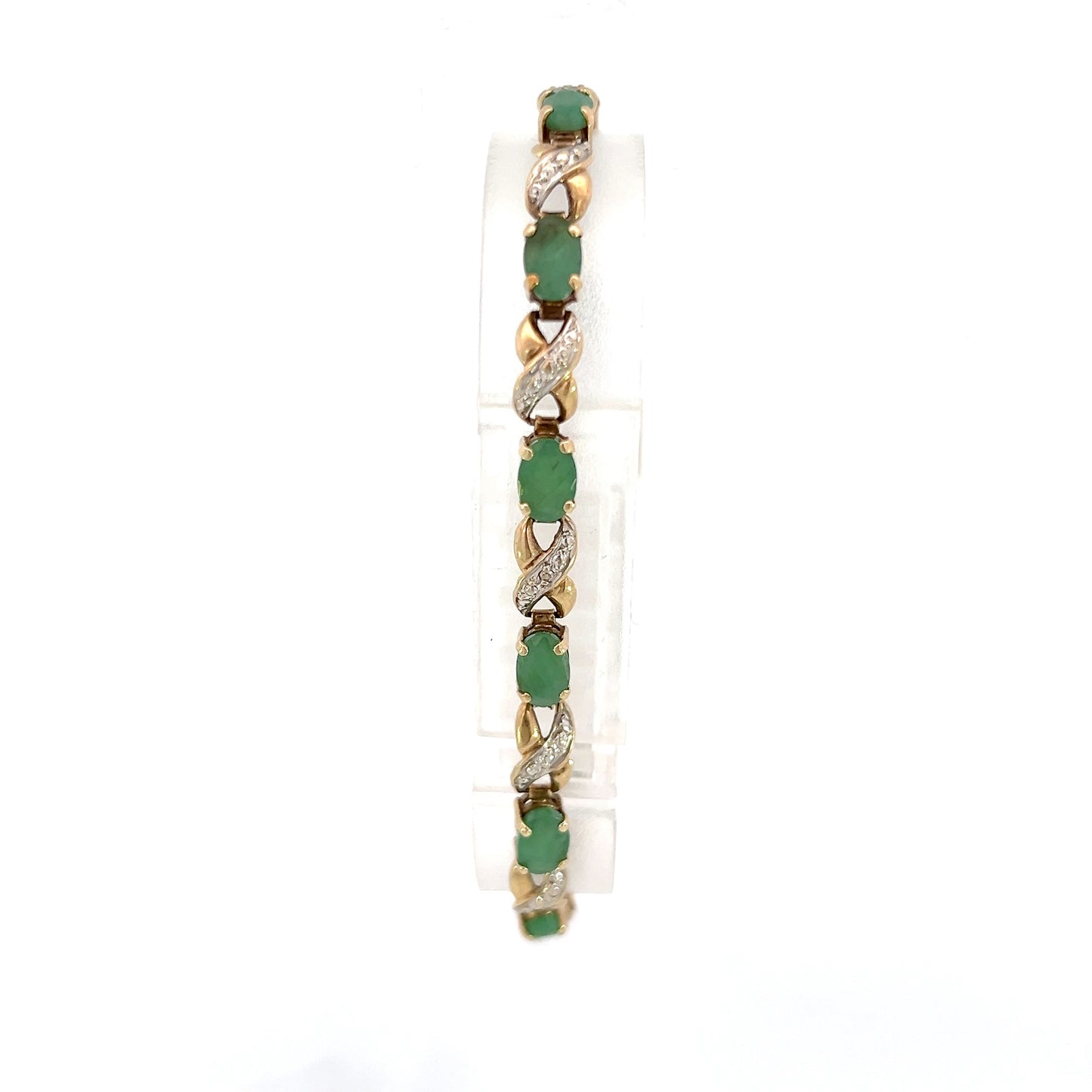 Emerald and Diamond Infinity Link Bracelet