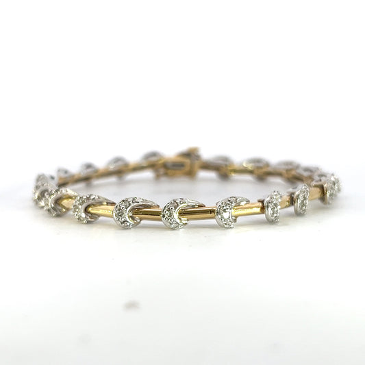 Gold and Diamond Link Bracelet