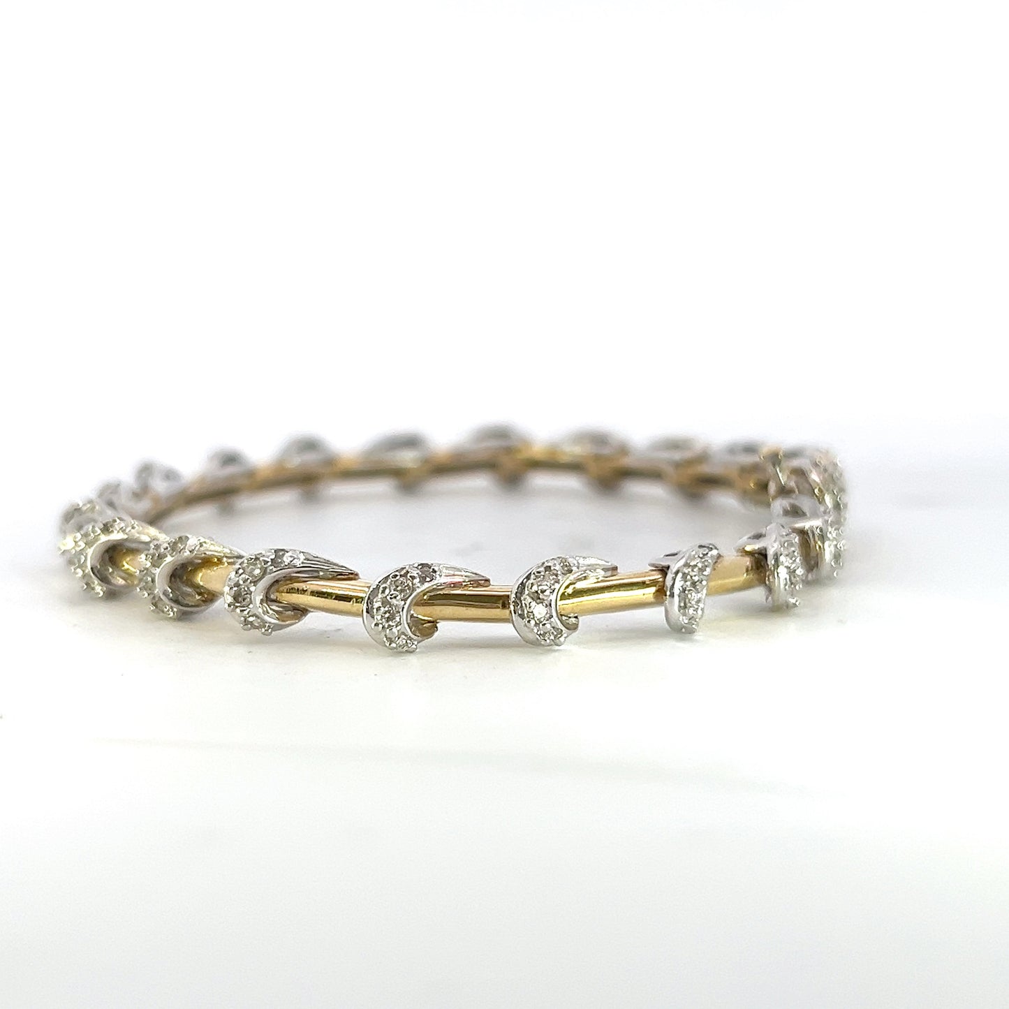 Gold and Diamond Link Bracelet