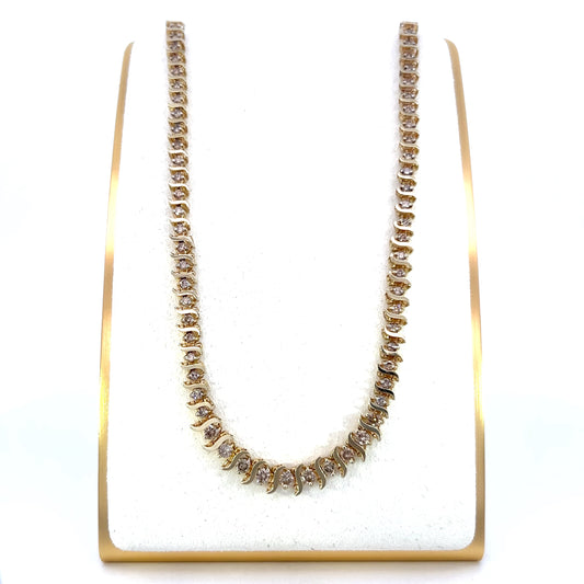 Gold and Diamond Tennis Necklace