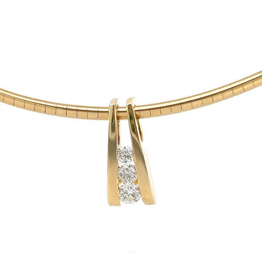 Gold Diamond Pendant Necklace