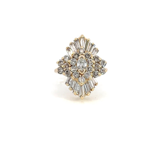 Gold Diamond Statement Ring