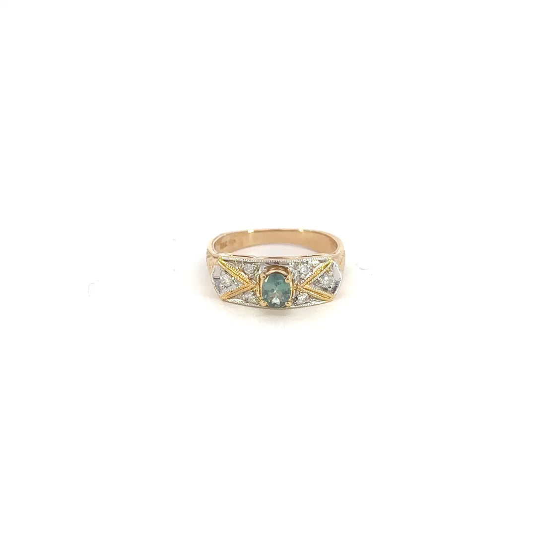 Gold Diamond & Alexandrite Ring