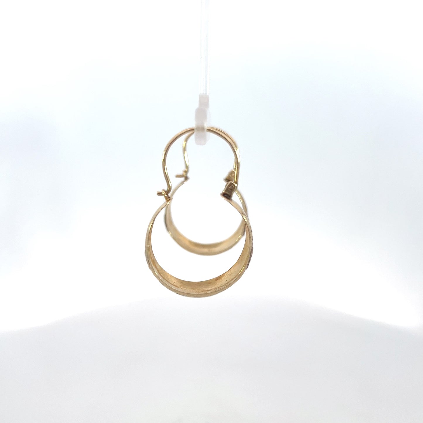 Tri-Gold Basket Hoop Earrings