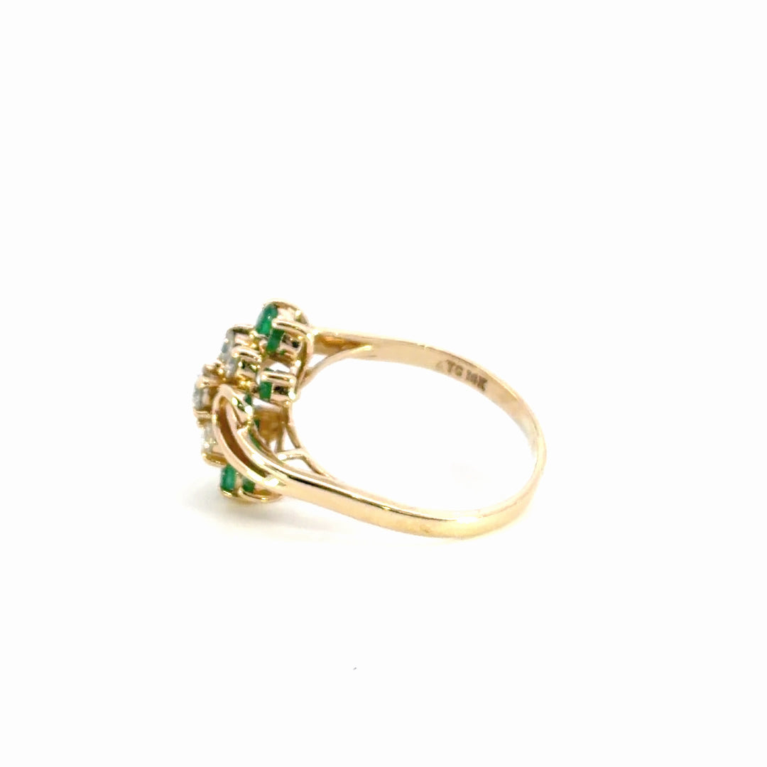Emerald Cluster Ring