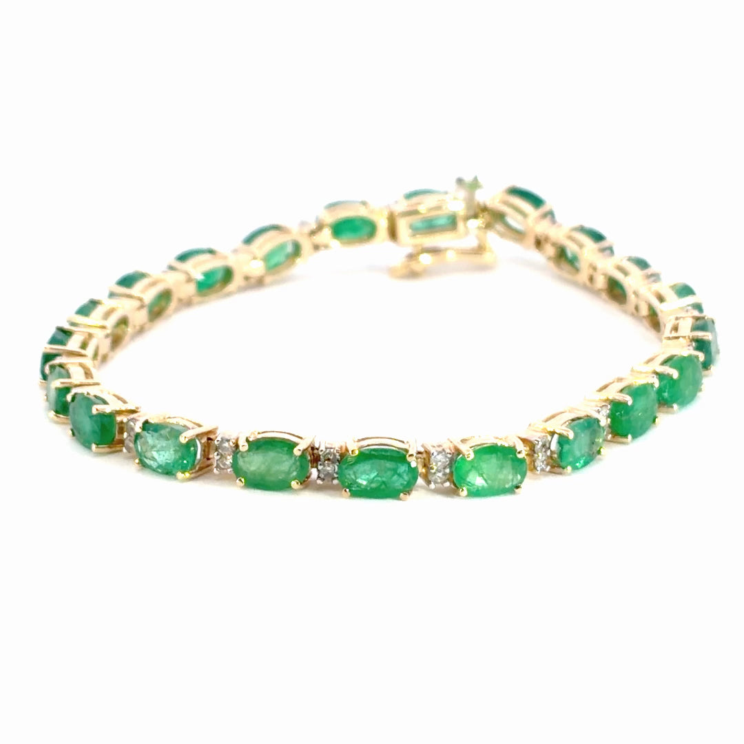 Emerald & Diamond Tennis Bracelet