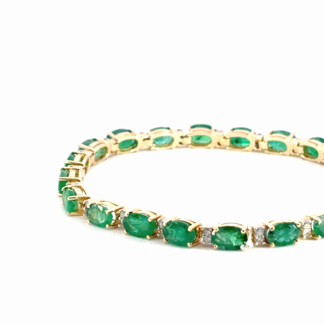 Emerald & Diamond Tennis Bracelet