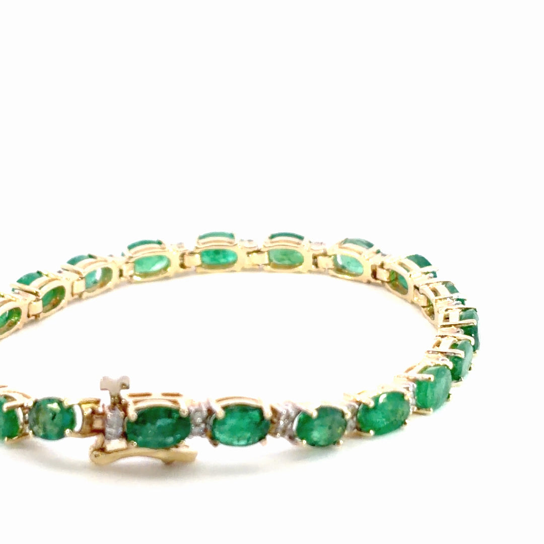 Emerald & Diamond Tennis Bracelet